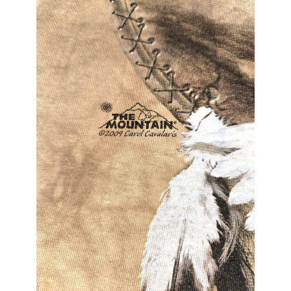 The Mountain Native American Bald Eagle Brown Tan Tie Dye T-shirt Size L 2009 - Picture 5 of 13